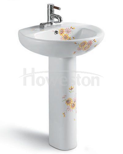 Lavabo con piedistallo (lavabo) 604 C02 flower