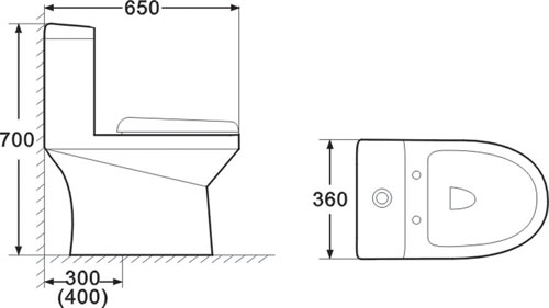 Sifonisk toalett 9180 i ett stykke