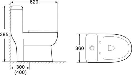 Sifonisch toilet uit één stuk 9181