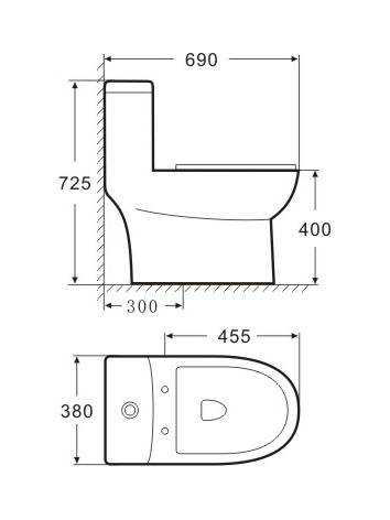 Sifonisk toilet i et stykke 9187