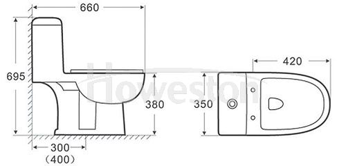 Siphonic de una sola pieza baño 9037