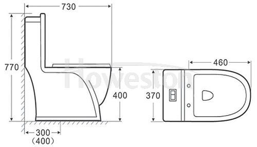 Siphonic de una sola pieza baño 9136